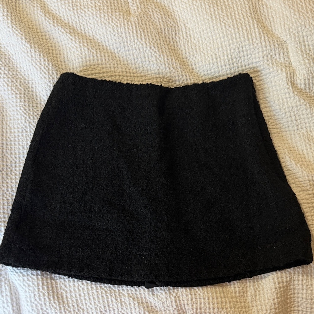 Black Tweed Mini Skirt